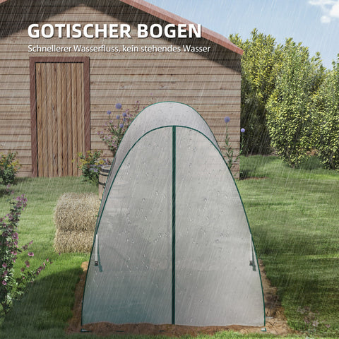 Rootz Arched Greenhouse - Plant Nursery - Gardening Shelter - Weather Protection - 1.8 x 1.8 x 2 m - White