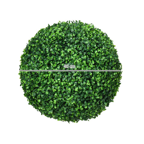 Rootz Artificial Plants - Set Of 2 Box Trees - Round - Boxwood Ball - Home - Office - Green - 40 cm x 40 cm x 40 cm