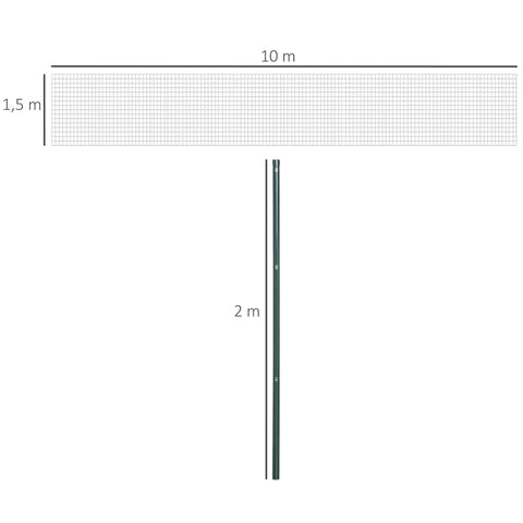 Rootz Welded Roll Fence - Steel Mesh - PVC Coated Fence - Durable & Customizable - 10m x 2m