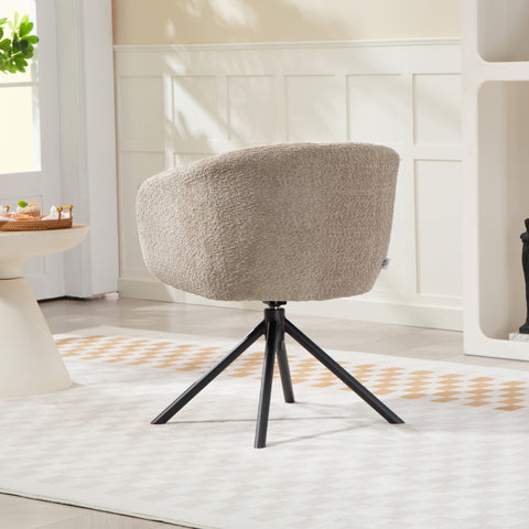 Rootz Armchair - Upholstered Chair - Rotatable Seat - Cozy Comfort - Supports Up to 120 kg - 58.5cm x 78.5cm -Brown