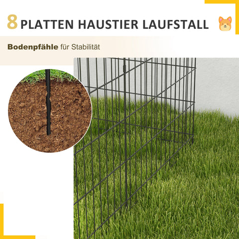 Rootz Pet Playpen for Puppies - Dog Enclosure - Puppy Pen - Secure Door - Metal Wire - 76cm x 61cm Panels