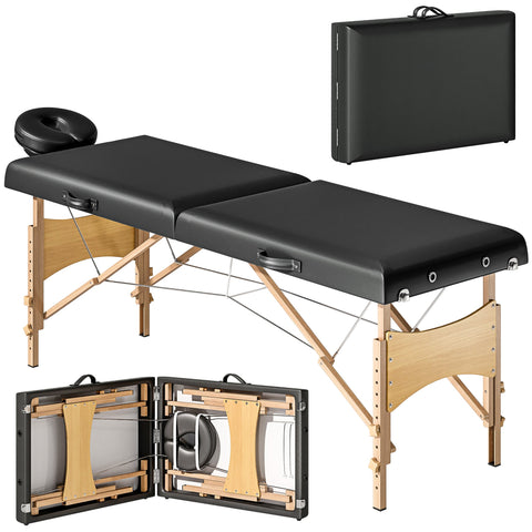 Rootz Height-Adjustable Massage Table - Portable Spa Bed - Foldable Therapy Table - Foam Comfort - 185cm x 70cm