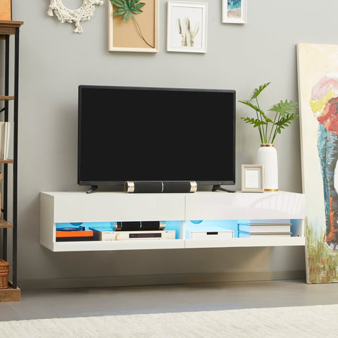 Rootz TV Wall Furniture - TV Cabinet - LED TV Stand - Modern Style - Fits TVs up to 65" - 150x40x30cm