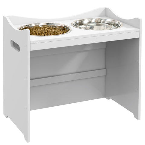 Rootz Adjustable Feeding Station - Durable Pet Feeder - Stylish Dog Bowl Stand - Ergonomic Design - Easy to Clean - 54cm x 31.5cm x 47cm - MDF & Stainless Steel