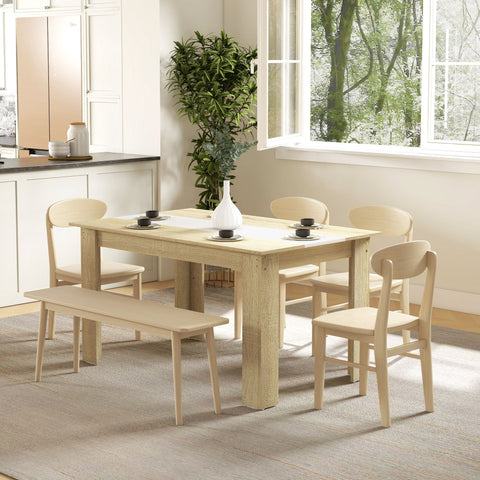 Rootz Dining Table - Kitchen Table - Dining Room Table - Seats 6 - Spacious & Stable - 140L x 89.5B x 75H cm