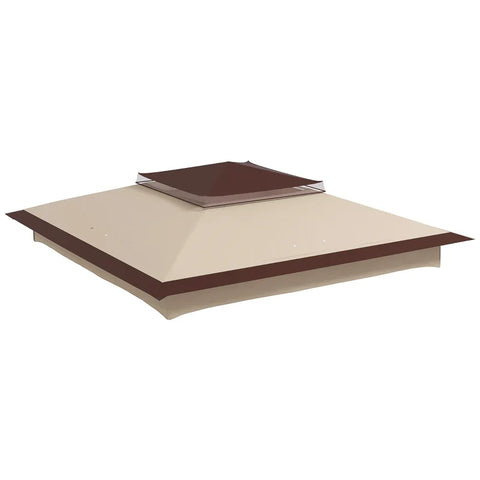 Rootz Garden Tent Roof - Replacement - Weather Resistant - UV30+ Protection - Oxford - Beige - 325L x 325W cm