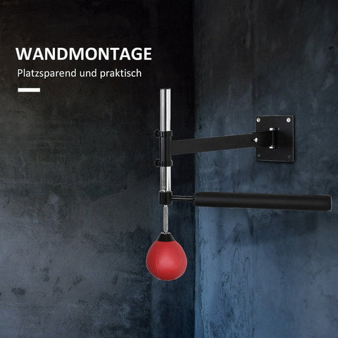 Rootz Boxing Frame - Punching Bag Stand - Wall Mounted Boxing Equipment - Steel Frame - Adjustable Height - Training Reflexes - Red - 79cm x 72cm x 20cm