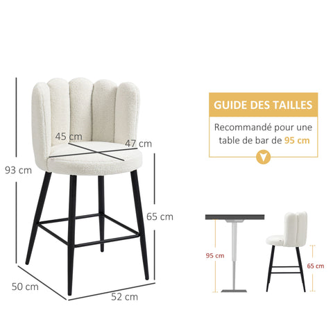 Rootz 2 Piece Set High Chairs - Bar Stools - Footrest Seats - Modern Design, Ergonomic Comfort - 52cm x 50cm x 93cm