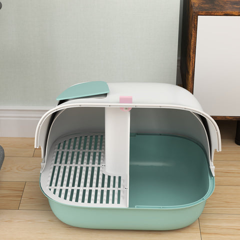 Rootz Cat Litter Box with Lid - Kitty Litter Box - Feline Relief System - Odor Control - 58cm x 46cm x 39cm