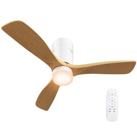Rootz Ceiling Fan with LED Light - Air Circulator - Cool Breeze - Remote Controlled - 6 Speeds - Ø117 x 29cm