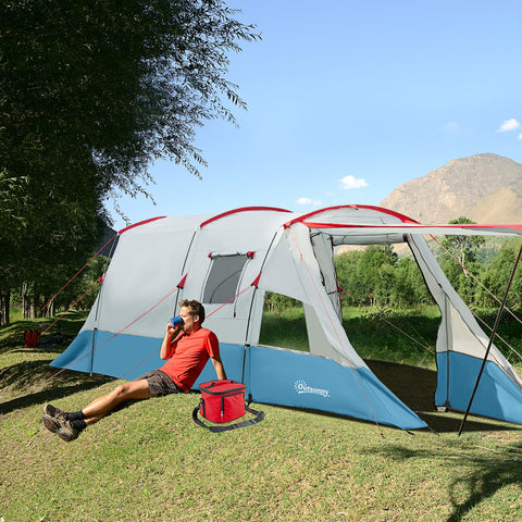 Rootz Camping Tent - Family Tent - Outdoor Shelter - Water-repellent - 5.10m x 2.40m x 1.80m