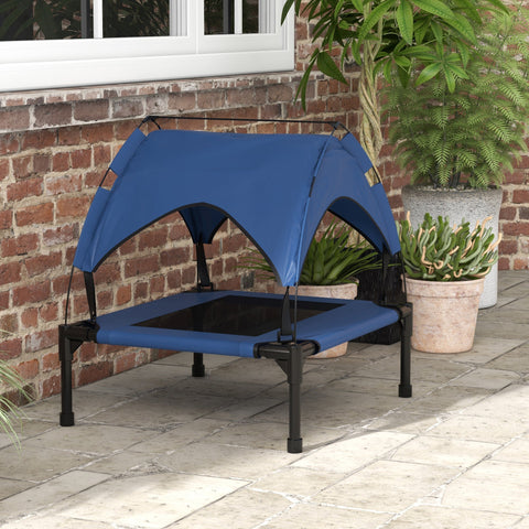 Rootz Dog Bed with Roof - Breathable Pet Bed - Water-repellent - Offers Cooling - 76 x 61 x 69.5 cm Blue