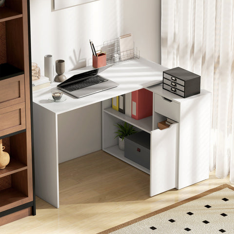 Rootz Flexible Desk - Home Office Desk - Convertible Table - Multi-Storage - 120cm x 96cm x 75cm