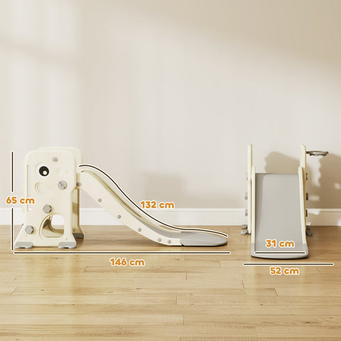 Rootz 3-in-1 Children's Slide - Kids Climbing Frame - Indoor Playset - Space-Saving Design - 132cm x 31cm Slide