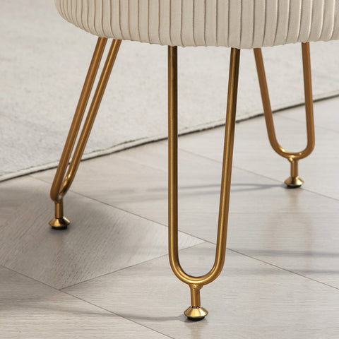 Rootz 2 in 1 Storage Stool - Footrest - Side Table - Space-saving, 13.5L Storage, Velvet Fabric, Ø40 x 48H cm