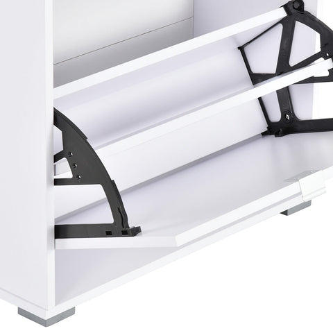 Rootz Shoe Cabinet - Footwear Organizer - Storage Unit - Space-Saving - 3 Foldable Doors - 60b x 26t x 124h cm