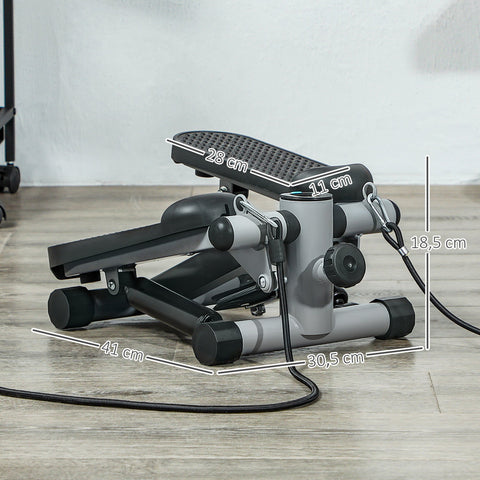 Rootz 2 in 1 Mini Stepper - Home Exercise Equipment - Fitness Stepper - LCD Display - Strengthens Core & Arms - 41 x 30.5 x 18.5 cm Grey, Black