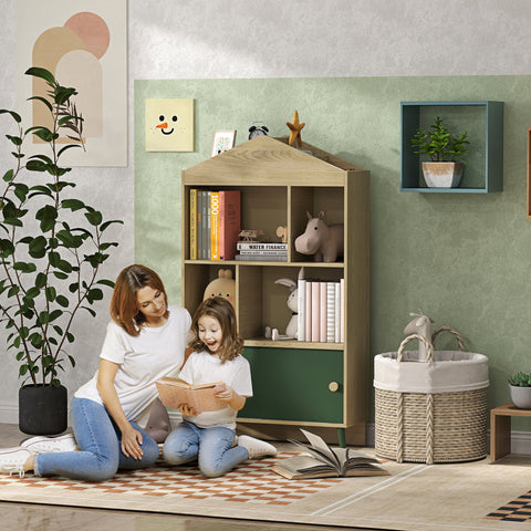 Rootz Children's Library & Storage Furniture - Toy Organizer - Kids Bookshelf - Child-Friendly Design - 80cm x 30cm x 140.5cm
