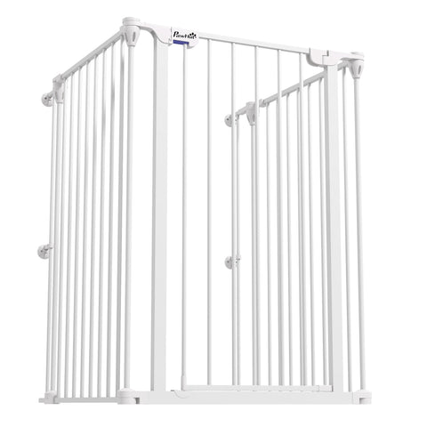 Rootz Steel Dog Safety Barrier - Pet Gate - Folding Fence - Double Locking System - 206cm x 90cm