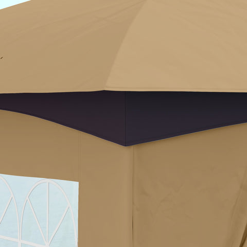Rootz Garden Gazebo 3.4x3.4m - Beer Tent - Outdoor Shelter - UV Protection - Steel Frame - 335L x 335W x 285H cm