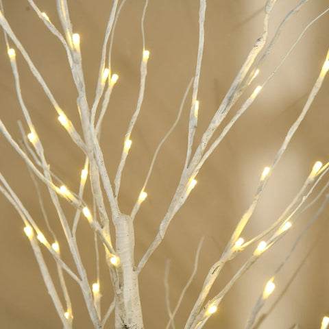 Rootz Artificial Birch Tree with LED Lights - White Birch Tree - Decorative LEDs - Weatherproof - 22cm x 22cm x 150cm