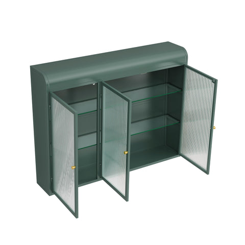 Rootz 3-Door Wall Hanger - Glass Shelf - Elegant Storage - Versatile Design - 90cm x 20cm x 70cm - Adds Sophistication to Any Room