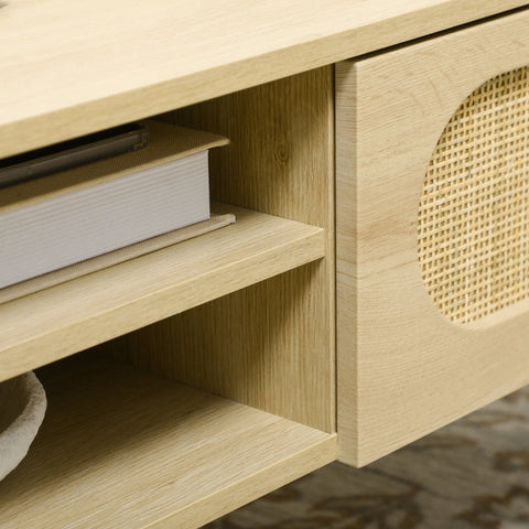 Rootz Rustic Coffee Table - Living Room Table - Wooden Table - Ample Storage Space - 100cm x 59.5cm x 44.3cm