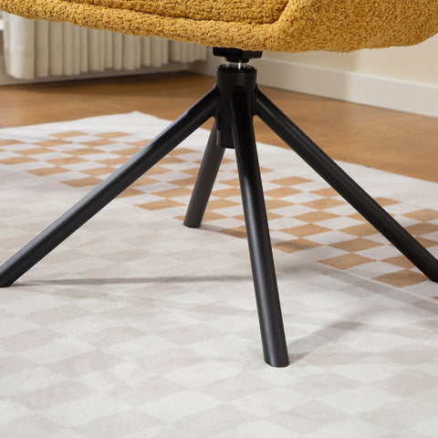 Rootz Yellow Upholstered Armchair - Rotatable Relax Chair - Cozy Comfortable Seat - Supports Up to 120kg - 58.5cm x 78.5cm