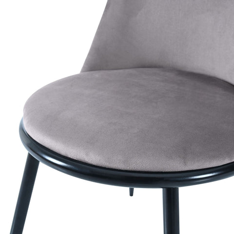 Rootz 2 Piece Set Dining Chairs - Velvet Upholstery - Ergonomic Chairs - Back Support - 50L x 48W x 88H cm