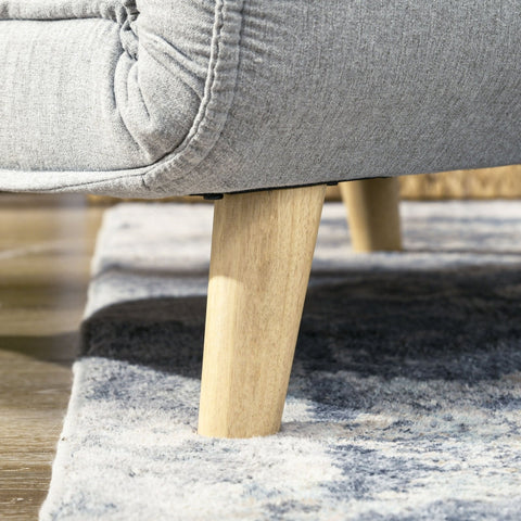 Rootz Folding Sofa Bed - Lounge Chair - Relaxation Chair - Ultimate Comfort - 72 x 78 x 79 cm - Light Gray Linen Look