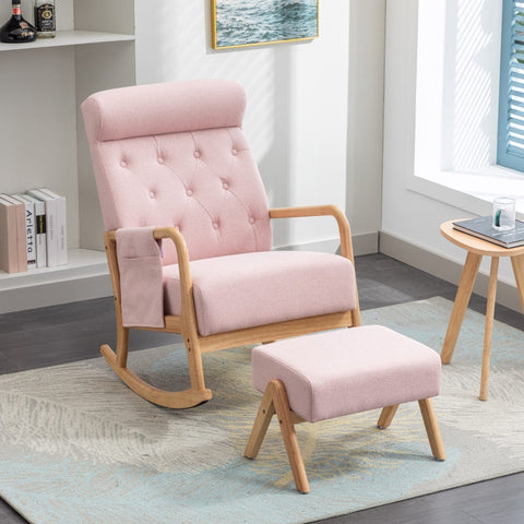 Rootz Mid-Century Rocking Chair - Relaxing Armchair - Ergonomic Recliner - Comfort & Support - 65cm x 85cm x 94cm