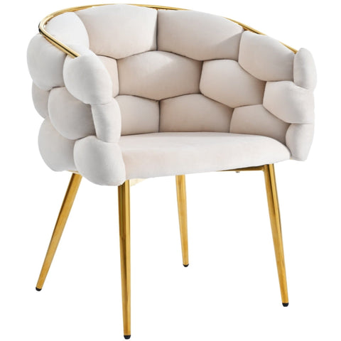 Rootz Luxurious Velvet Chair - Elegant Seating - Gold Plated Legs - Adjustable Comfort - 70cm x 47cm x 80cm