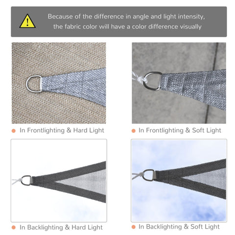 Rootz Awning Sun Canopy - Sun Protection Triangles - Shade Sail - 90% UV Protection - Durable & Weatherproof - Easy to Install - 3 x 3 x 3 m - HDPE Gray