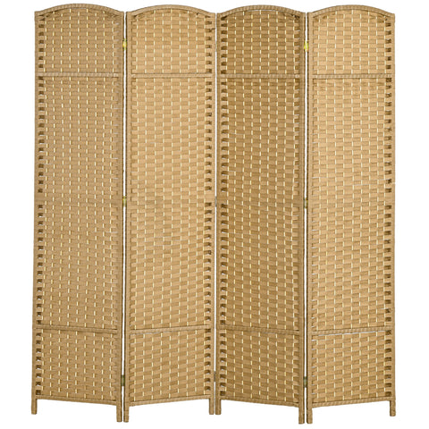 Rootz Foldable Room Divider - Interior Screen - Wooden Partition - Privacy & Stability - 4 Panels - 160 x 170 cm