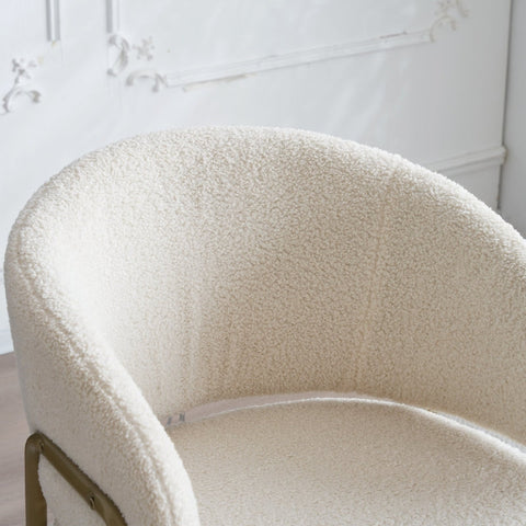 Rootz Modern Dining Chair - Lambskin Look - Luxury Seating - Exceptional Comfort - Gold-Plated Legs - 49L x 48W x 78H cm