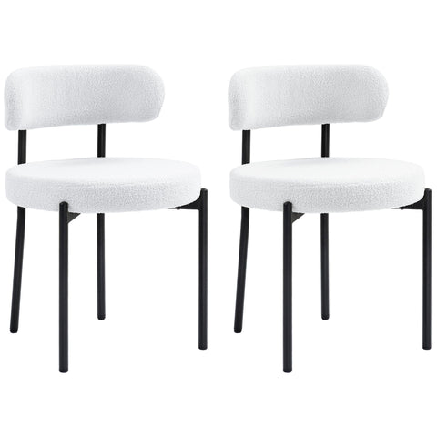 Rootz 2 Set Dining Chairs - Kitchen Chairs - Upholstered Seats - Comfort & Style - 51cm x 51cm x 76cm - White