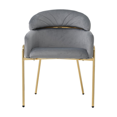 Rootz Velvet Dining Chair - Lounge Chair - Ergonomic Seating - Luxurious Comfort - 53L x 46W x 80H cm