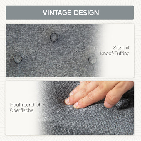 Rootz Upholstered Storage Bench - Entryway Bench - Bed Bench - Ample Storage - 100cm x 40cm x 44cm