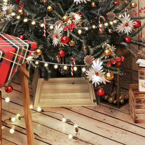 Rootz Christmas Tree Skirt - Tree Collar - Rustic Cover - Hides Tree Stand - 65cm x 65cm x 27cm