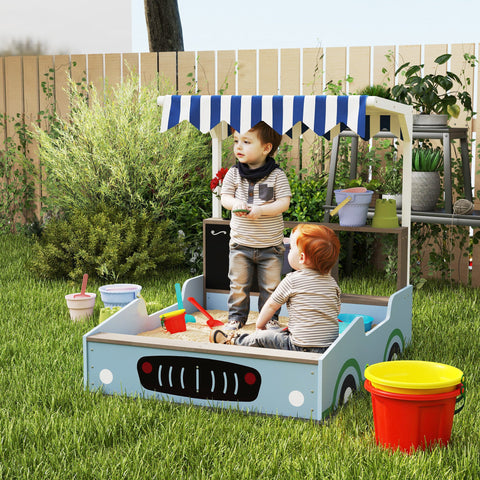 Rootz Sandpit with Canopy - Play Bench - Children's Drawing Table - UV Protection - 108L x 90B x 104H cm