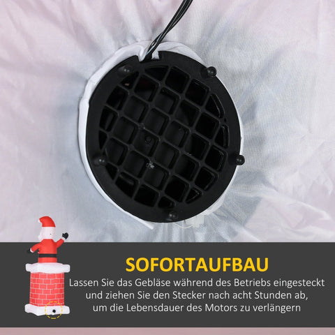 Rootz Inflatable Santa Claus with Chimney - Christmas Decoration - LED Lighted Santa - Festive Glow - Easy Setup - Weather-Resistant - 80cm x 70cm x 210cm