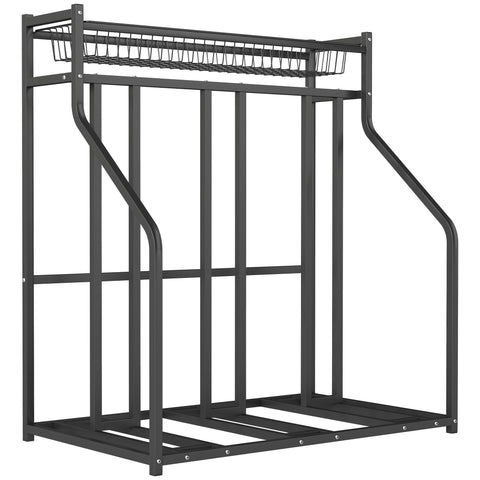 Rootz 3-Wheel Bike Rack - Bicycle Stand - Parking Rack - Space Optimization - 90cm x 54cm x 100cm - Black Steel Durable Surface