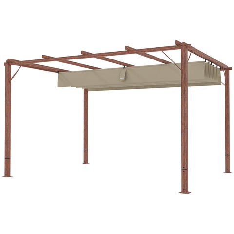 Rootz 3x4m Garden Pergola - Adjustable Terrace Roof - Outdoor Pavilion - UPF30+ Sun Protection - 382x300x232cm