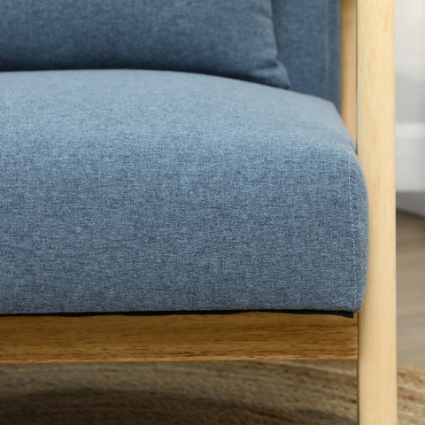 Rootz Scandi Design Armchair - Accent Chair - Lounge Chair - Optimal Comfort - Reliable Stability - Floor Protection - 66cm x 80cm x 77.5cm - Linen & Eucalyptus Wood