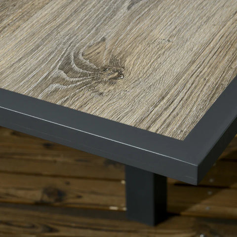 Rootz Uitschuifbare Tuintafel - Buiteneettafel - Gemakkelijk schoon te maken - Aluminium frame - Houtlook - Beige - 160 x 80 x 75 cm