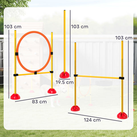 Rootz 3-part Agility Set for Dogs - Dog Training Equipment - Dog Skills Booster - Safe & Portable - Versatile Use - 83cm x 19.5cm x 103cm