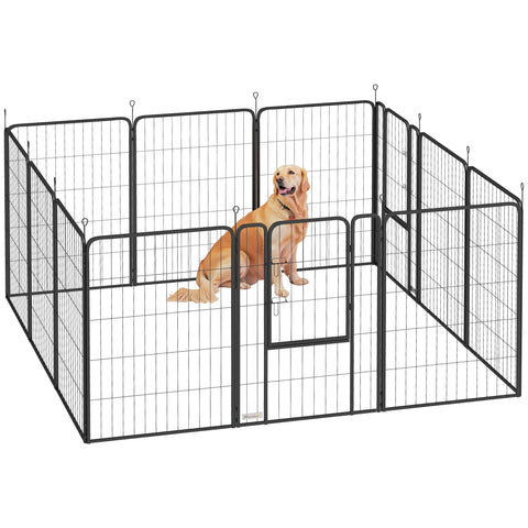 Rootz Puppy Run - Dog Kennel - Pet Playpen - Flexible Foldable Enclosure - 100cm High - Square: 204x204x100cm, Rectangle: 272x136x100cm