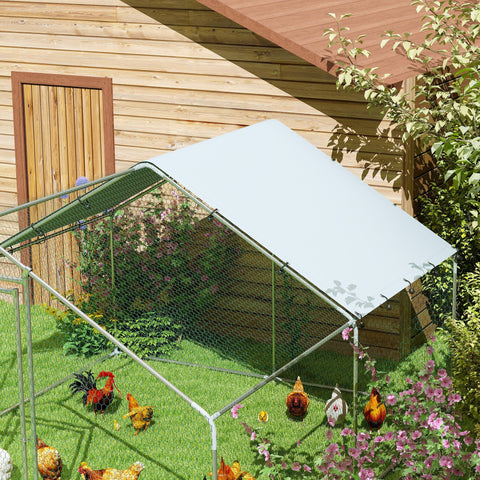 Rootz Large Chicken Enclosure - Metal Bird Cage - Poultry Run - UV & Water Resistant - 300cm x 340cm x 190cm
