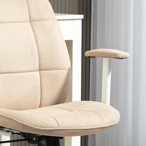 Rootz Ergonomic Office Chair - Desk Chair - Swivel Chair - Height Adjustable, 360° Rotation, Brown Linen - 64cm x 66cm x 88-97.5cm