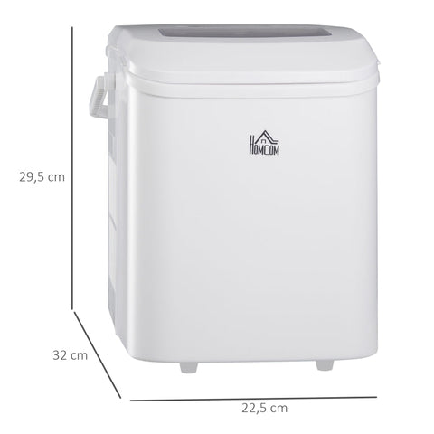 Rootz Ice Cube Machine - Ice Maker - Ice Ball Maker - 12kg Daily Production - Self-Cleaning - Quiet Operation - 32cm x 22.5cm x 29.5cm - Cream White